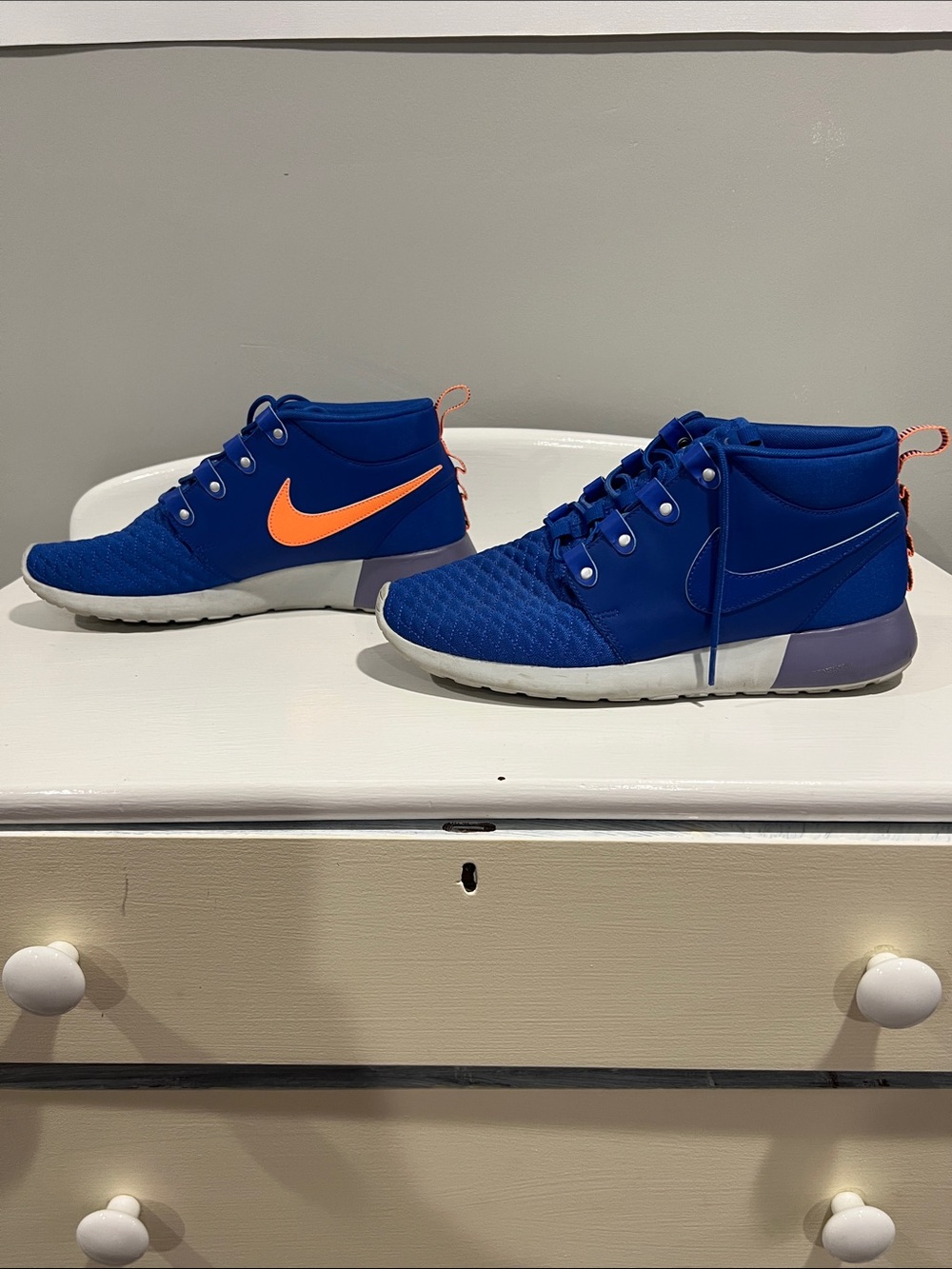 Nike Men’s Mid-Top Sneakers — Royal Blue with Orange Swoosh size 10